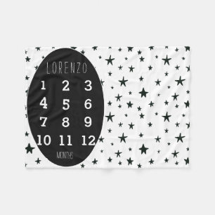 Modern Stars Baby Milestone Blanket Fleecefilt