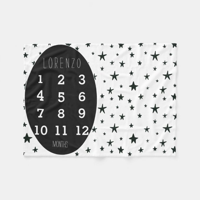 Modern Stars Baby Milestone Blanket Fleecefilt (Framsidan (Horisontell))