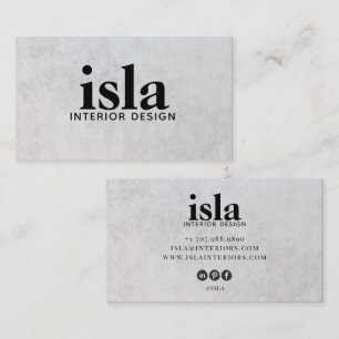 Modern stentryktur inredningsdesigner visitkort