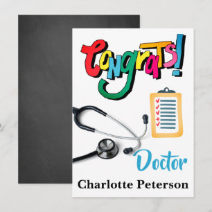Modern Stethoscope Doktor Grattis kort