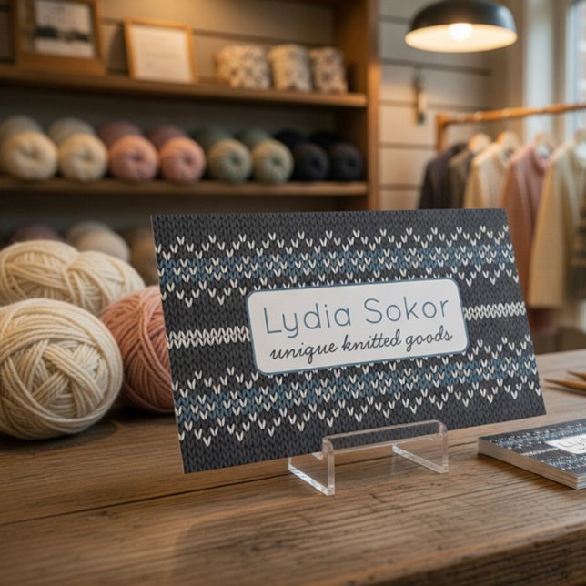 Modern Stickad Mönster AffärsKort Visitkort (Skapare uppladdad)