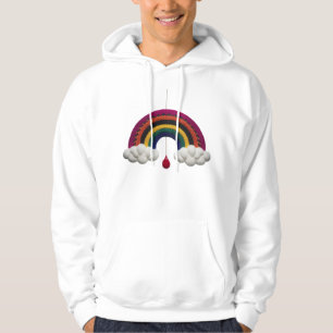 Modern stickad regnbågssmolke Art Pullover Hoodie
