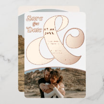 Modern stil 2 foton spara datumet ro guld