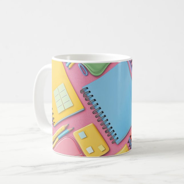 modern stil blå spiral anteckningsbok är idealisk  kaffemugg (Framsida vänster)