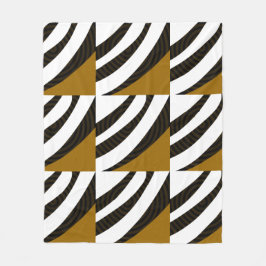 Modern Stil Black Brown White Rand Mönster Fleecefilt