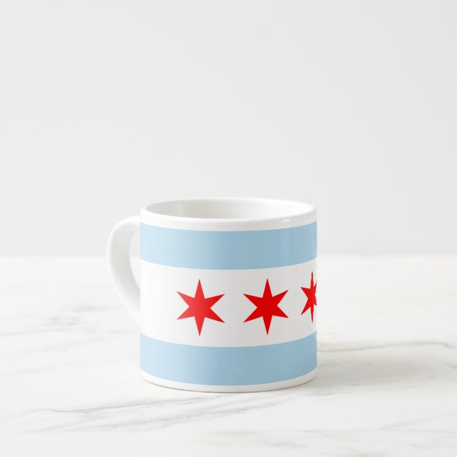 Modern Stil Chicago Flagga Espressomugg (Framsida vänster)