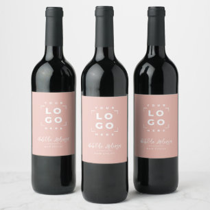 Modern stil för din logotyp - rosa för företagsmär vinflaska etikett