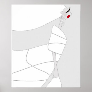 Modern Stil Glamour Färgning Poster Miss Jazzy