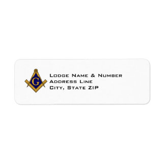 Modern Stil Masonic Lodge Address Label Returadress Etikett