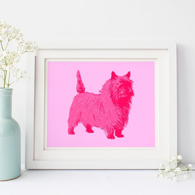 Modern Stil Rosa Cairn Terrier Poster (Modern Style Pink Cairn Terrier Poster)