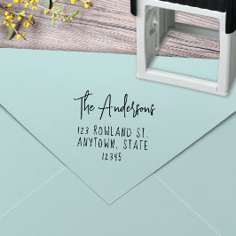 Modern Stil Type Script Returadress Självfärgande Stämpel