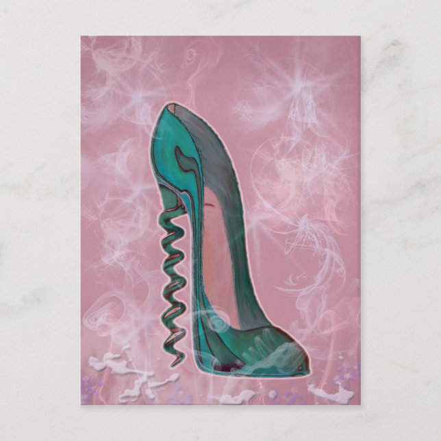Modern Stiletto Shore corkskruvhälskonst Vykort (Framsida)
