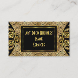 Modern Stilfull Art Deco Guld Svart 1930 Visitkort