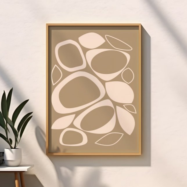 Modern Stilfull Beige Kräm Abstrakt Mönster Poster (Skapare uppladdad)