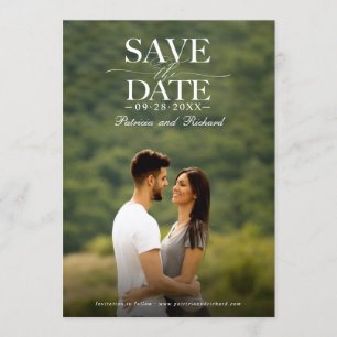 Modern Stilfull Bröllopsbild Save The Date Inbjudningar