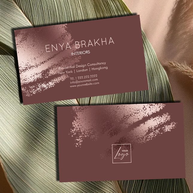 Modern Stilfull Brons Logotyp Visitenkort Visitkort (Modern Stylish Bronze Logo Business Card)