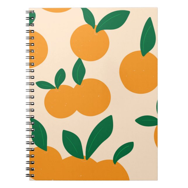Modern Stilfull Citrusfrukt Apelsinmönster Anteckningsbok (Framsidan)