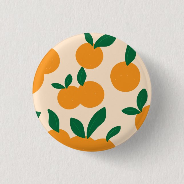 Modern Stilfull Citrusfrukt Apelsinmönster Knapp (Framsida)