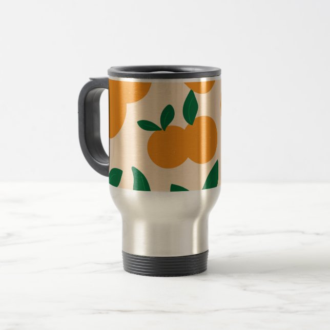 Modern Stilfull Citrusfrukt Apelsinmönster Resemugg (Framsida vänster)
