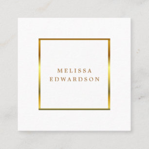 Modern stilfull elegant vit- och guldprofessionell fyrkantigt visitkort