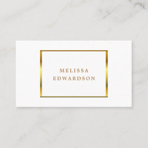 Modern stilfull elegant vit- och guldprofessionell visitkort