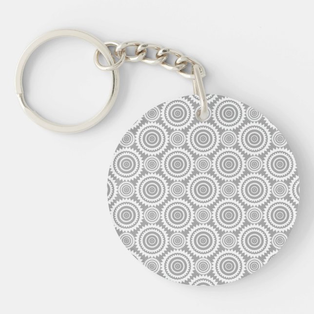 Modern Stilfull Geometrisk Cirklar Grå och Vit (Framsidan)