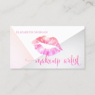 Modern Stilfull Geometrisk Läpp Makeup Artist Visitkort