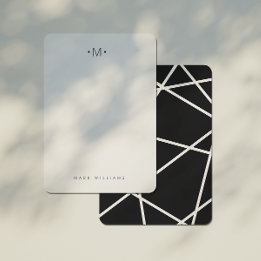 Modern Stilfull Geometrisk Linje Monogram Pappersv Anteckningskort
