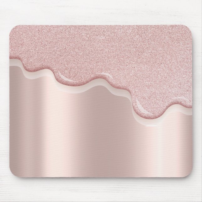 Modern Stilfull Glitterdropp Rose Gold Musmatta (Framsidan)
