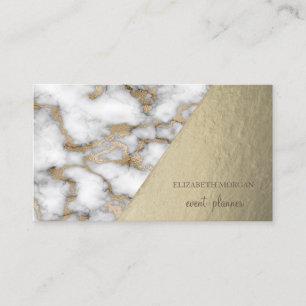 Modern Stilfull Guld Vit Marmor, Geometrisk Visitkort