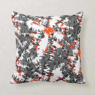 Modern stilfull Ikat abstrakt orange grå Kudde