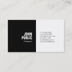 Modern stilfull Minimalist Black&White chic design Visitkort