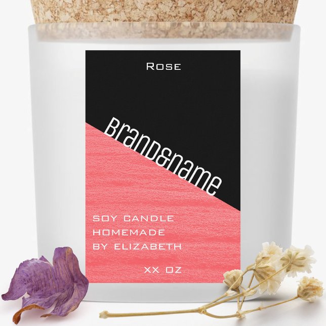 Modern Stilfull Rosa Svart Två Färger Ljus & Mat Etikett (Skapare uppladdad)