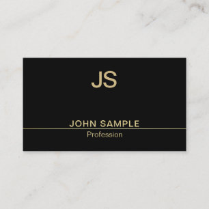 Modern Stilfull Svart Guld Monogram Lyx Chic Visitkort