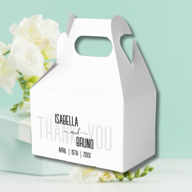 Modern, Stilfull Svart Personlig Text Bröllop Presentaskar (Skapare uppladdad)