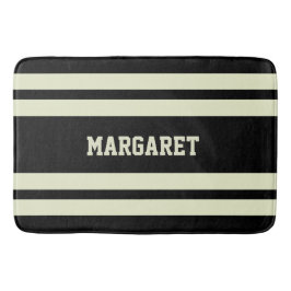 Modern stilfull svart vit monogramnamn badrumsmatt badrumsmatta