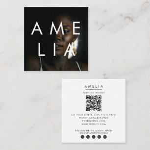 Modern Stilfull Typografi Minimalistisk Full Foto Fyrkantigt Visitkort