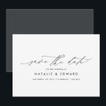 Modern stilfullt manus elegant typografi bröllop spara datumet<br><div class="desc">Modern stilfullt manus elegant typografi bröllop spara datum inbjudan. Modern minimal stilren design. Alla färger kan anpassas.</div>