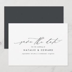 Modern stilfullt manus elegant typografi bröllop spara datumet