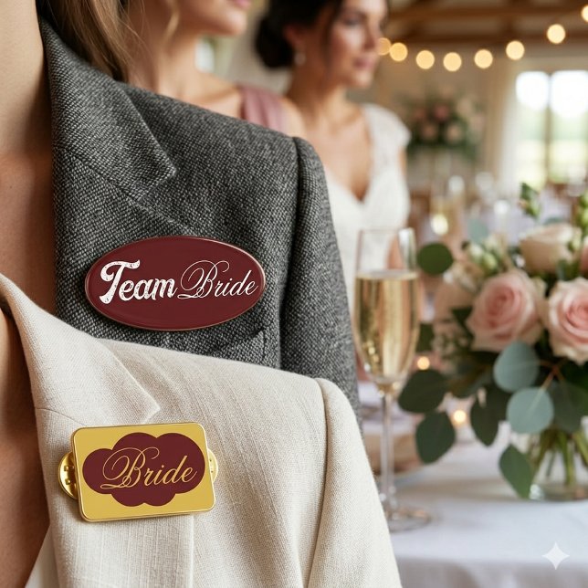 Modern Stilig Brud Namnskylt Bröllopshändelse Märk Namnbricka (Modern Stylish Bride Name Tag Wedding Event Badge)