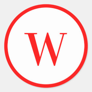Modern Stilig Monogram Bokstav Runt Klistermärke