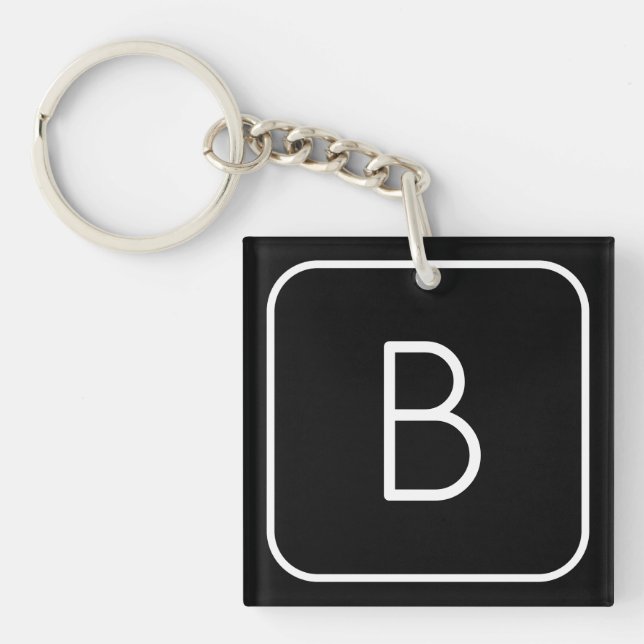 Modern stiliserad initial monogram | Vit & Svart (Framsidan)
