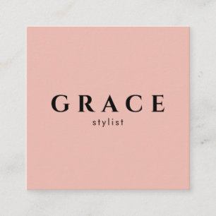 Modern stilist minimalist rosa black designer fyrkantigt visitkort