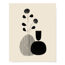 Modern stilleben – minimalistisk botanisk tryck