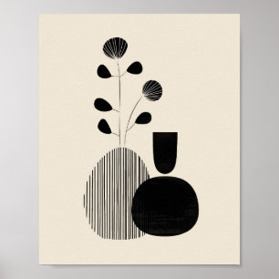 Modern stilleben – minimalistisk botanisk tryck