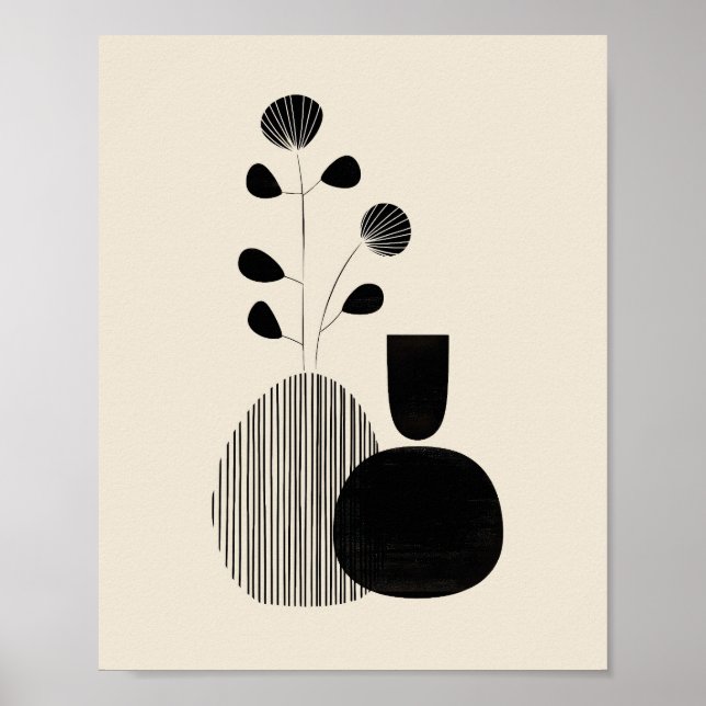 Modern stilleben – minimalistisk botanisk tryck (Framsidan)