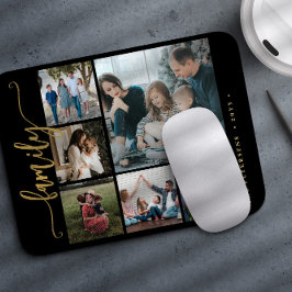 Modern stilren 6-foto collage familjekalligrafi musmatta