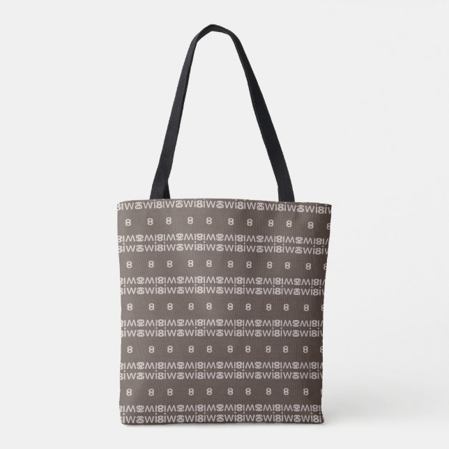 Modern stilren brun & beige mönster tygkasse (Baksida)