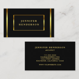 Modern stilren chic svart och guld professionell b visitkort