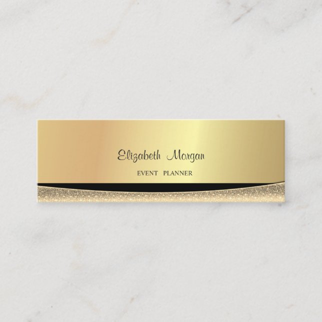 Modern Stilren Elegant Guld, Randig Mini Visitkort (Framsida)